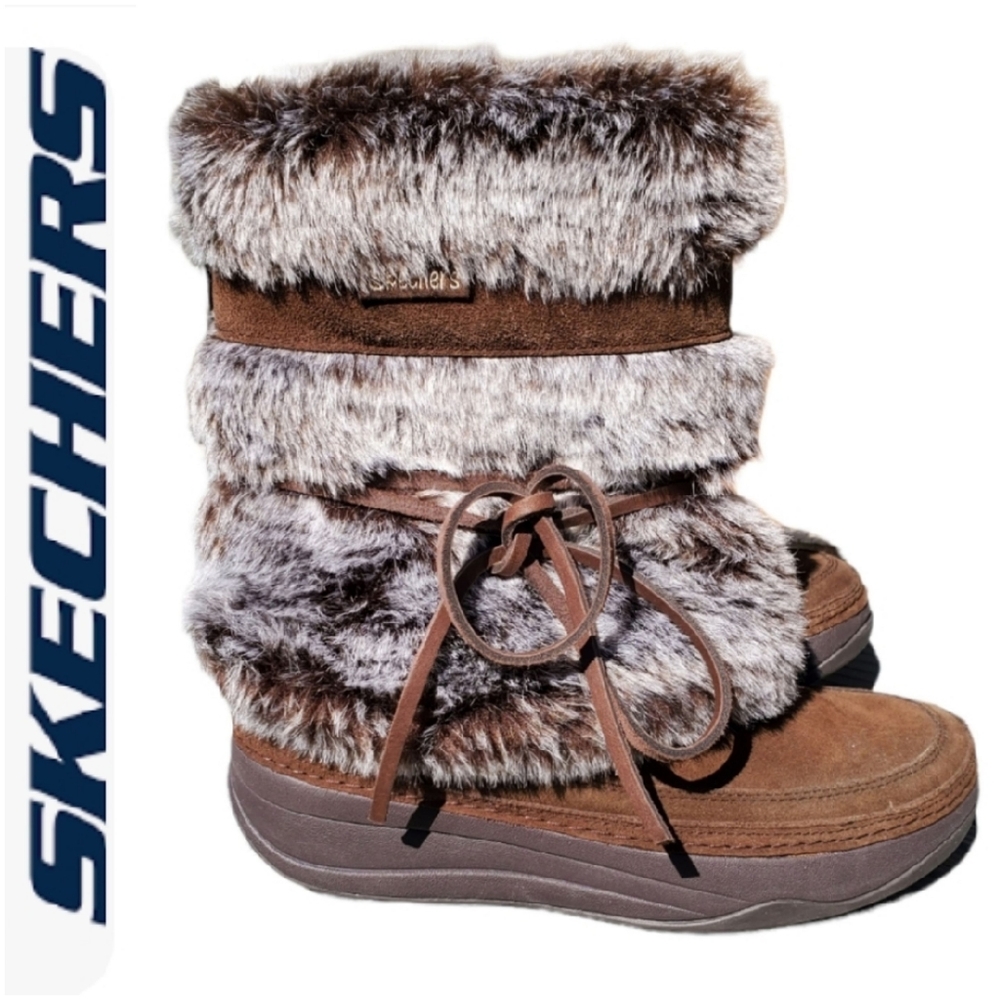 Skechers Brown Winter Boots. Sz.6 - Picture 3 of 12